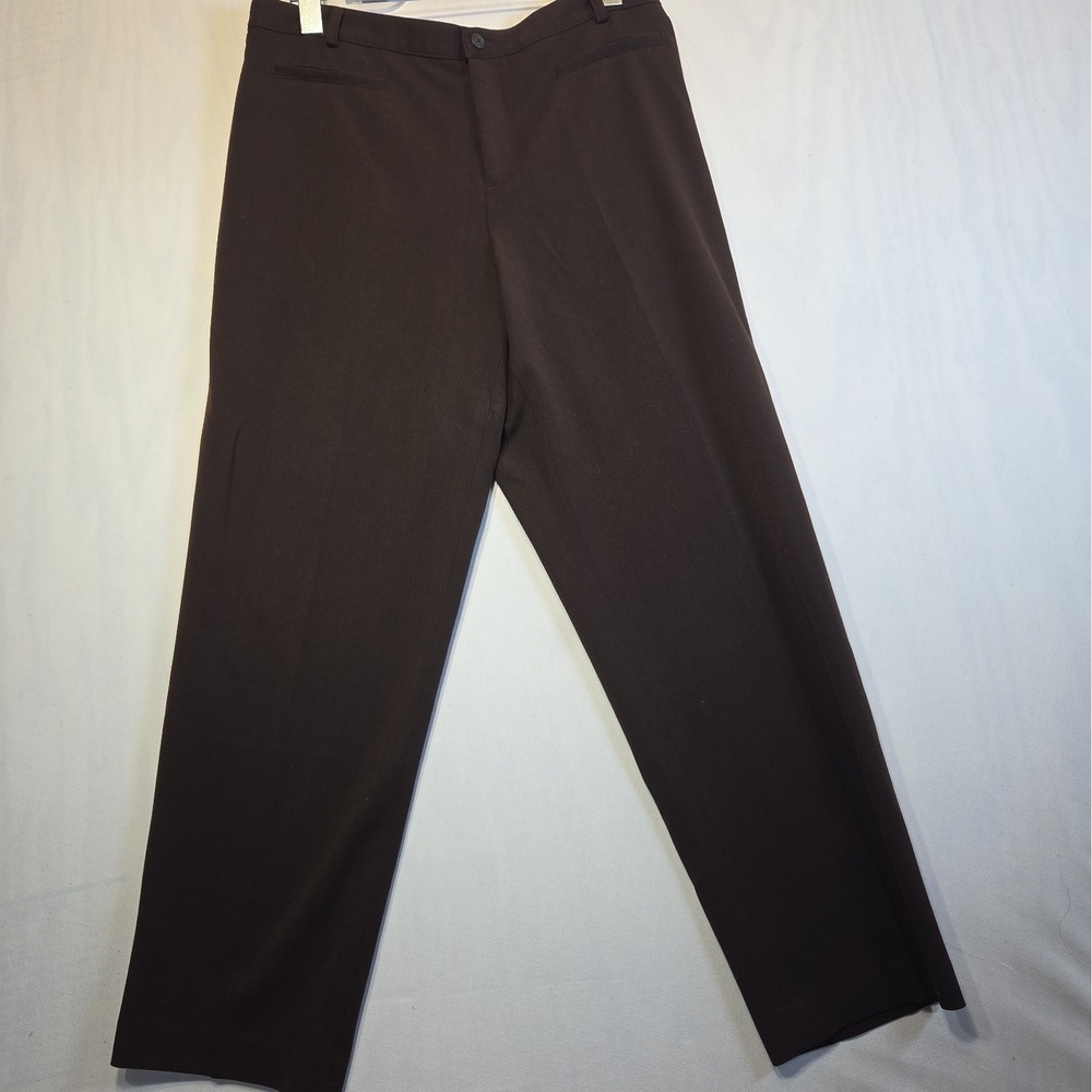 Rafaella Petites Women's 12P Brown Dress Pants Straight Leg Stretch Career